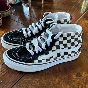 Vans Kids Black and White Checkered High-Tops
